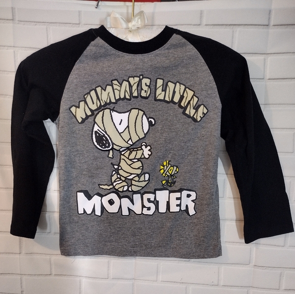 Peanuts Snoopy Mummy's Little Monster Halloween Long Sleeve Tshirt - Picture 2 of 7